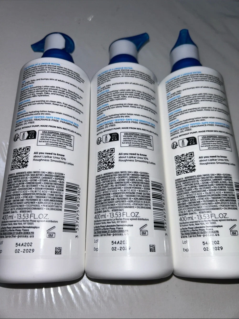 3x La Roche-Posay Lipikar Urea 10% Roughness Smoothing Lotion